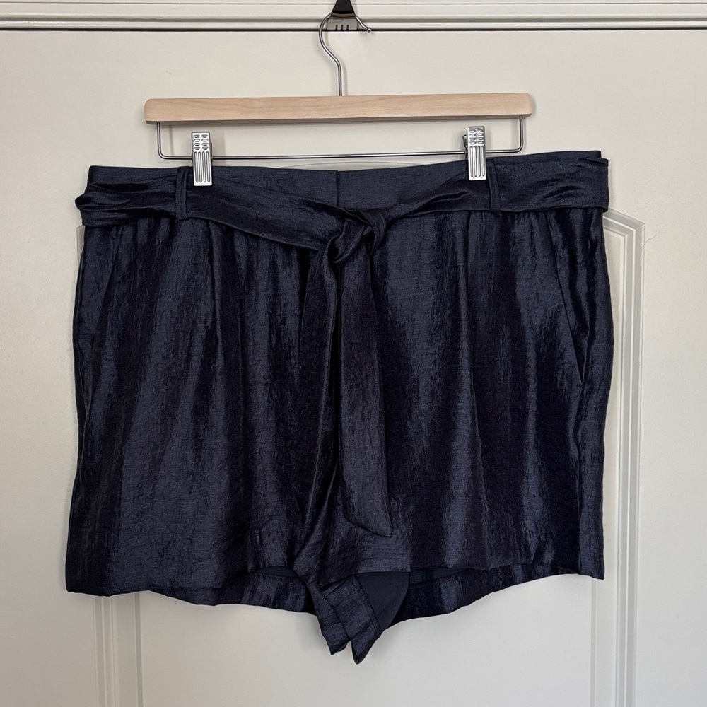 LOFT Shimmering Black High Waist Shorts